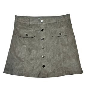 She + Sky Faux Suede Cotton Blend Skirt Size M Beige Tan